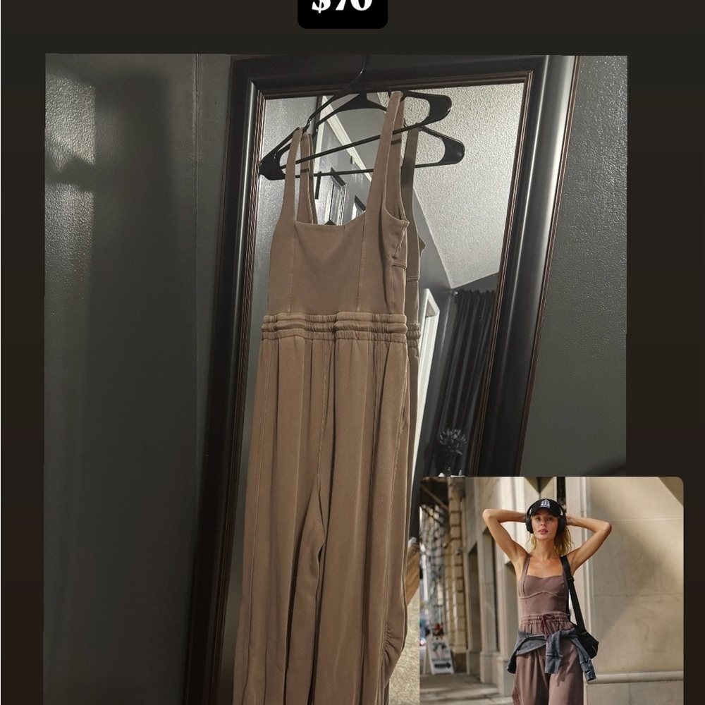 FP Movement Tan Jumpsuit with Lightweight Fabric